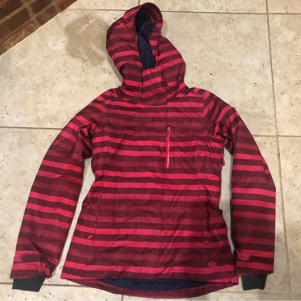 $389 Mountain Hardwear Ski Snowboard Stripe DryQ ThermalQ Coat Sz S